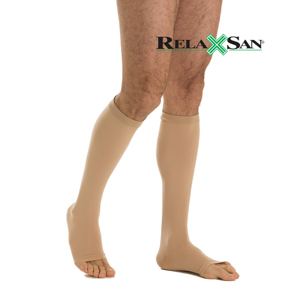 Лечебные компрессионные гольфы Relaxsan Medicale Soft 2 класс 23-32 мм рт. ст. с микрофиброй открытые пальцы бежевые размер 1 M2150A фото