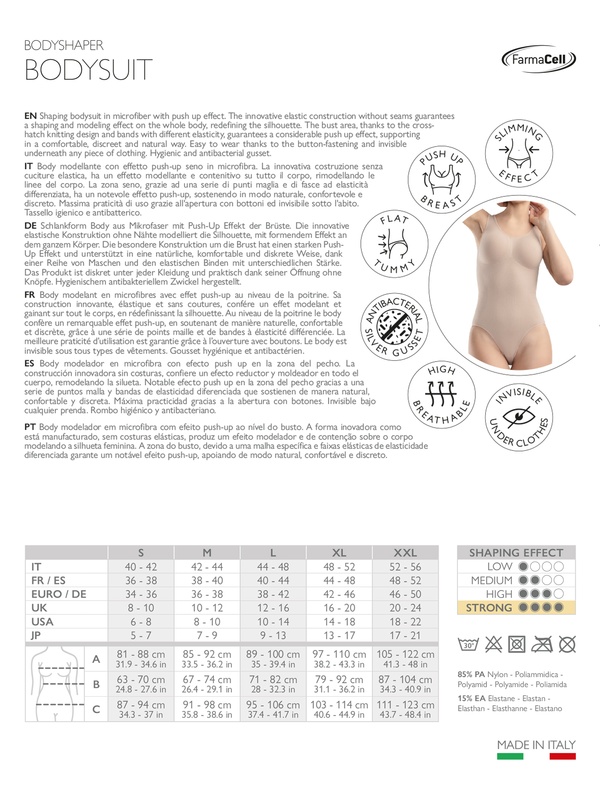 Коригуюче боді Farmacell Bodyshaper пудровий S 608 фото