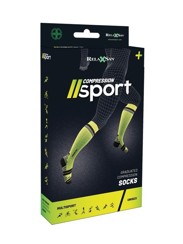 Спортивні компресійні гольфи 1 клас 18&ndash;22 мм рт. ст. RelaxSan Sport чорно-сірі S 000031049 фото