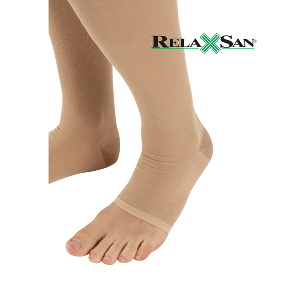 Медицинские компрессионные чулки Relaxsan Medicale COTTON 2 класс 23-32 мм рт. ст. бежевые с хлопком открытые пальцы размер 2 M2070A фото