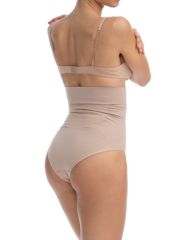 Коригуючі труси з високою талією Farmacell Bodyshaper пудрові S 601 фото